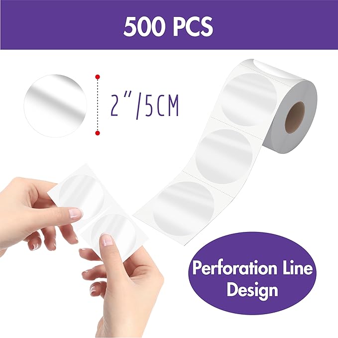 500 PCS Round Clear Seal Stickers, Transparent Envelope Mail Wafer Seal Self - Image 3