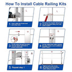 BLIKA 20 Pack 1/8" Invisible Cable Railing Kit and 20 Pack Cable Railing - Image 5