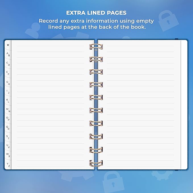 Clever Fox Password Book Spiral – Mini Internet Address & Password Organizer - Image 6