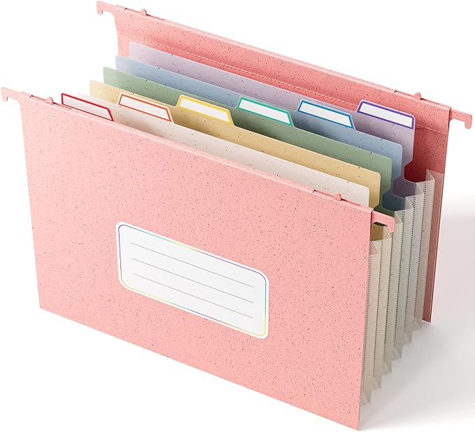 EcoStash Wheat Straw Expanding Hanging File Folders, 1.2" Accordion Pockets by EcoStash