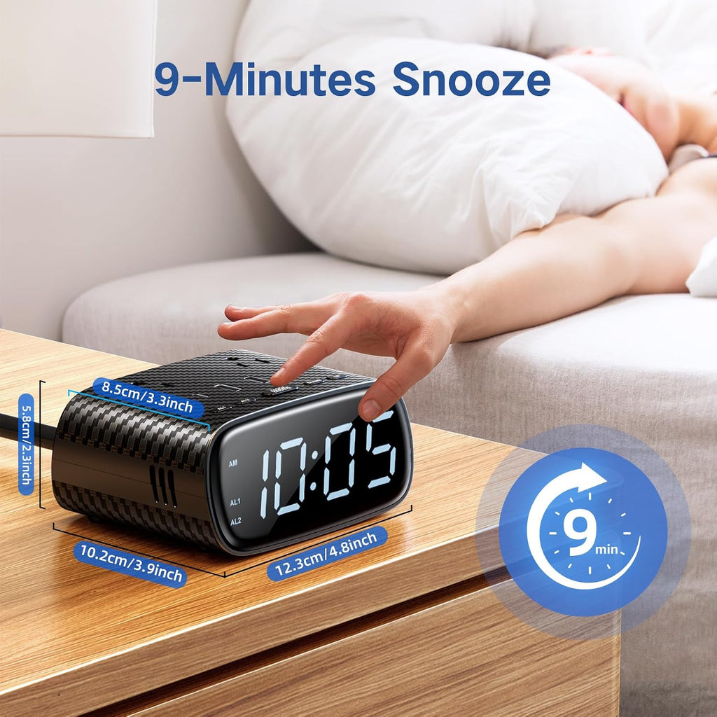 xba alarm clock charging station, 20w usb-c, 2 showing dimensions