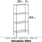 Regal Altair 14" Deep x 30" Wide x 64" Height Wire Shelving Kit | 4-Tier | NSF - Image 3