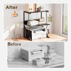 aboxoo Printer Stand for Desk, Desktop Printer Shelf Large 3-Tier Multi-Purpose - Image 2
