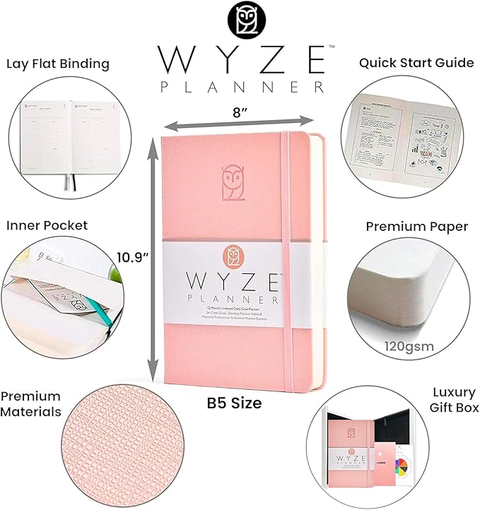 Wyze Planner Undated Daily Planner – 1-Year B5 Productivity Organizer - Image 2