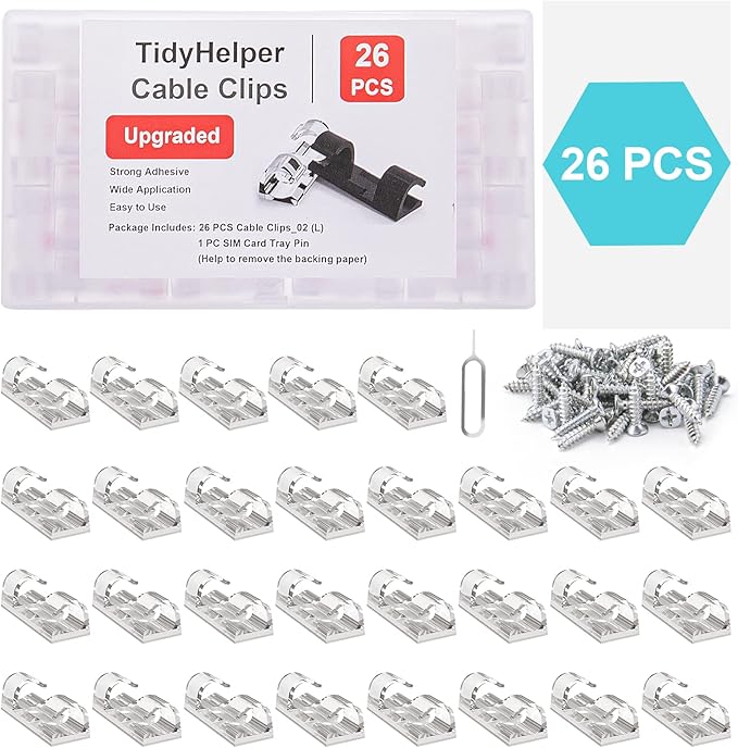 Cable Clips Clear, Heavy Duty Extension Cord Clips Wall, Adhesive Wire Holders - Image 6