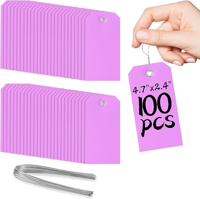 100 Plastic Shipping Tags by XUWAIDSGN