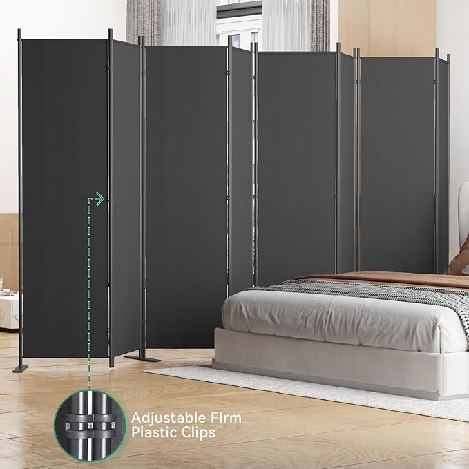 Helios&Hestia 8-Panel 6 ft Tall Indoor Folding Room Divider, Portable Privacy - Image 6