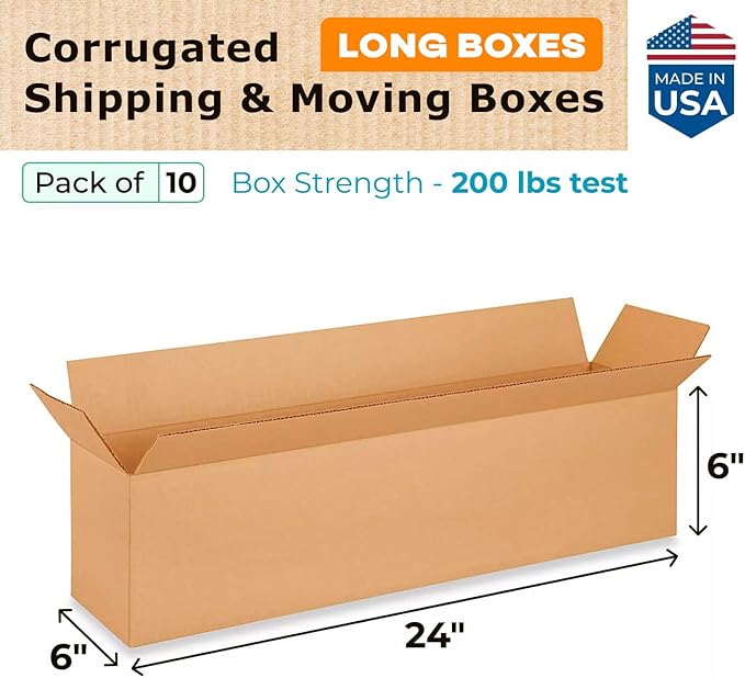 Long Moving & Shipping Boxes 24x6x6 inches - Image 2