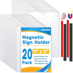 Magnetic Sign Holder 11 x 17, 20 Pack Rigid Magnetic Paper Holder Poster by VAIIGO