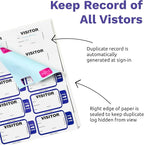Threshold Tab Expiring Visitor Badge Sign-in Book | Name Tag Stickers | Hospital - Image 2