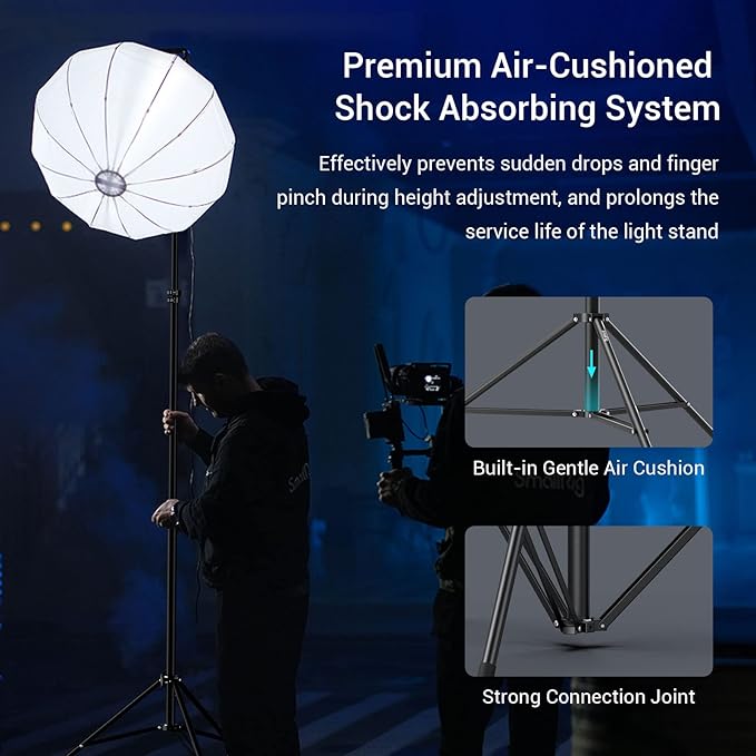 SMALLRIG Photography Light Stand 110"/9.2ft/280cm, Air-Cushioned Aluminum Photo - Image 3
