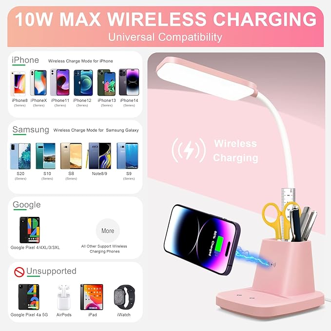 Sailstar Pink Desk Lamp, Small Desk Lamp - Image 3