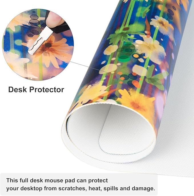 QIYI Large Desk Pad, Waterproof PU Leather Mouse Pad - Image 5