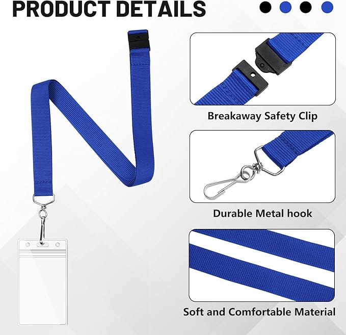 24-Pack Blue Breakaway Lanyards - Image 4