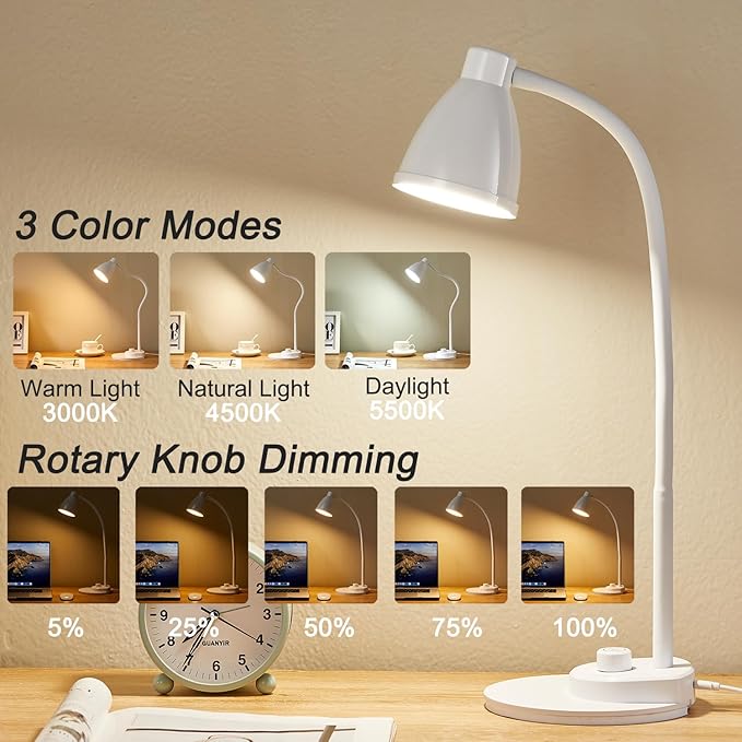 BOHON LED Desk Lamp with USB Charging Port, 3 Color Modes Dimmable Reading Lamp - Image 2