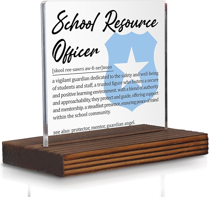 School Resource Officer Gifts, Thank You Appreciation Desk Sign by Pariveca