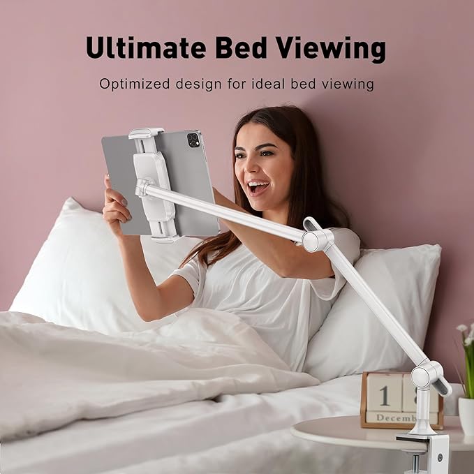 AboveTEK Tablet Stand Holder for Desk & Bed, Aluminum iPad Holder Arm - Image 2