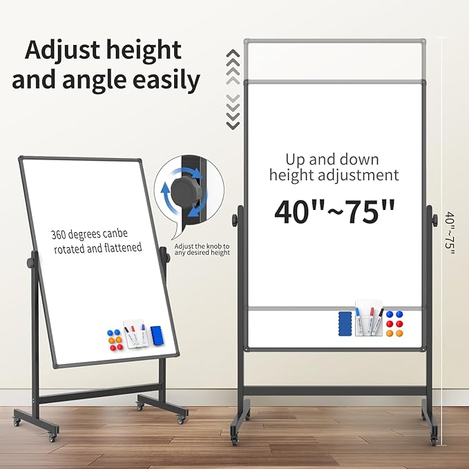 Rolling Whiteboard 40x28 Inches - Image 2