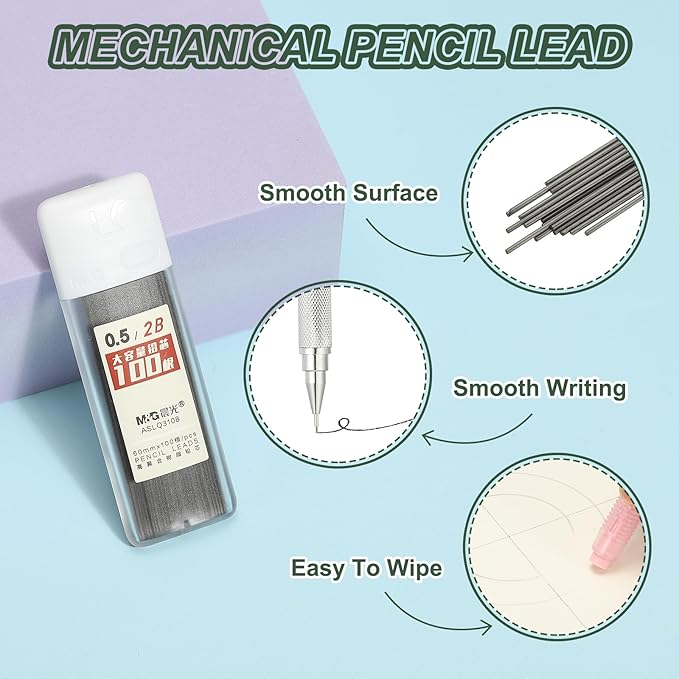 PATIKIL 600Pcs HB Mechanical Pencil Lead, 0.5mm Black Lead Refill Break - Image 3