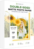 13 x 19 Double Sided Photo Paper Matte, Goefun 200GSM/54LB Inkjet Printer Paper by Goefun
