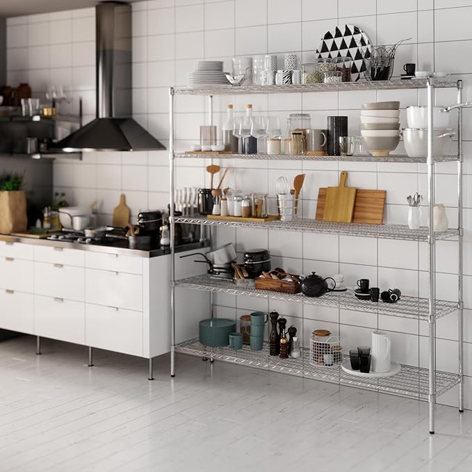 Regal Altair 18" Deep x 72" Wide x 74" Height Wire Shelving Kit | 5-Tier | NSF - Image 8