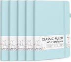 feela 5 Pack Notebooks Journals Bulk, Hardcover Notebook Classic Ruled Lined by feela