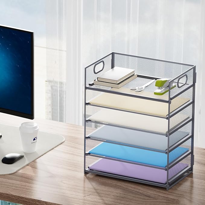 Marbrasse 6 Tier Paper Organizer Letter Tray - Image 6