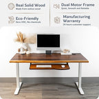 Standing Desk with Keyboard Tray – Walnut Solid Wood Desk, Natural Live Edge - Image 4