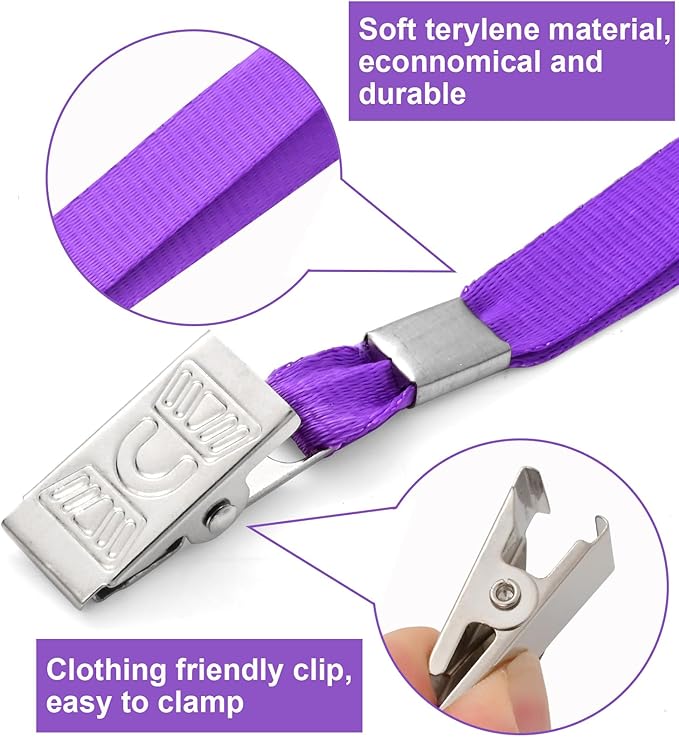100 Pcs Lanyards for ID Badges and 100 Pcs Clear Name Tag Holders Reusable - Image 3