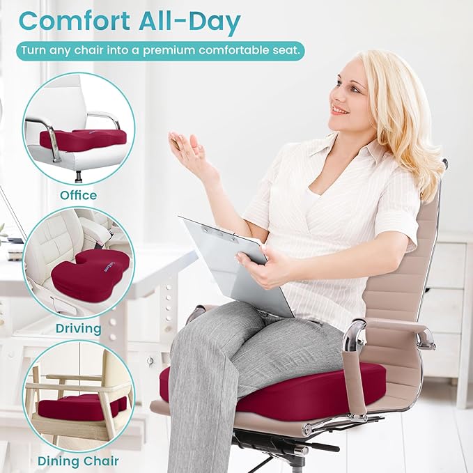Office Chair Seat Cushion, Cooling Gel Enhanced Memory Foam Cushion - Image 6