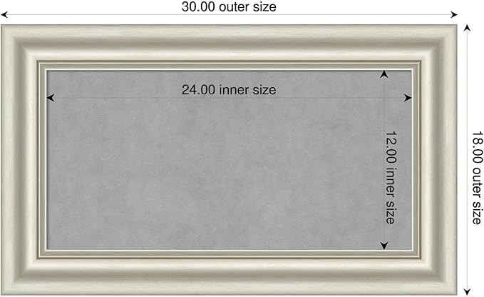 Amanti Art Silver Framed Magnetic Board 18x30 Small Vision Board - Image 2