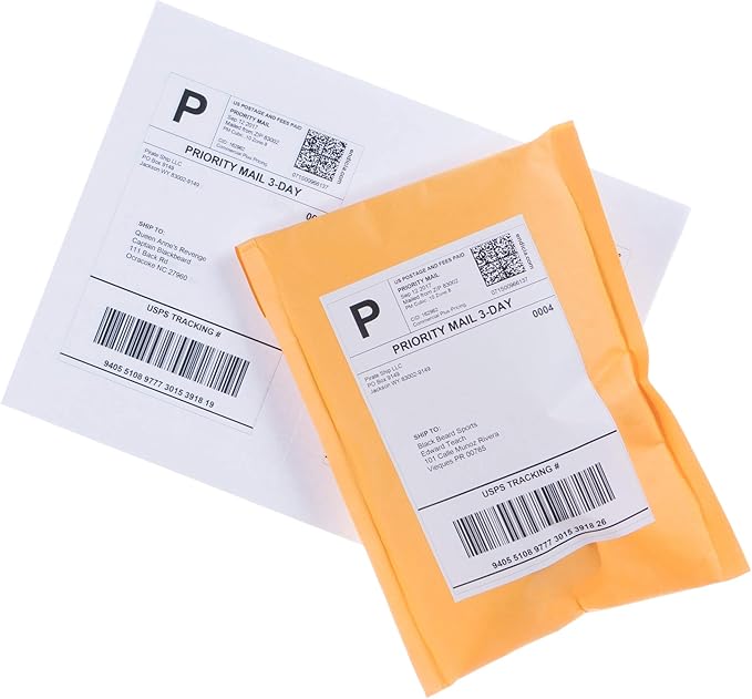 8.5" x 5.5" Half Sheet Self Adhesive Shipping Labels - Image 2