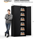 vingli metal garage storage cabinet with 2 doors, close-up detail