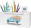 Exqcom Rustic Farmhouse Floral Truck Pen Pencil Holder, Farmhouse Office Decor by Exqcom