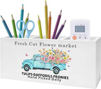 Exqcom Rustic Farmhouse Floral Truck Pen Pencil Holder, Farmhouse Office Decor by Exqcom