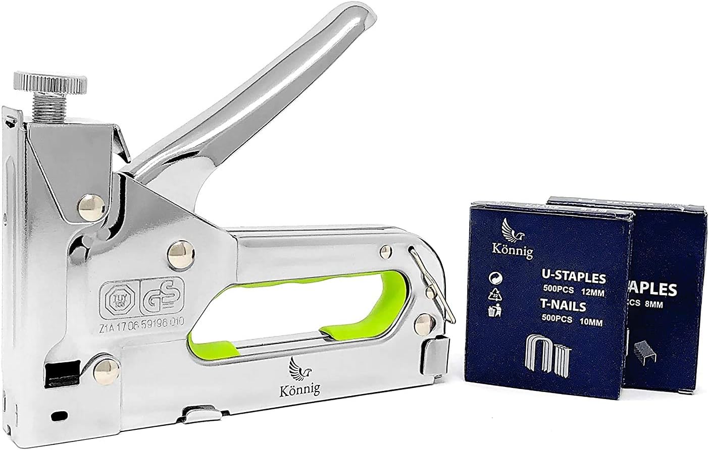 Heavy Duty Staple Gun 3 in 1 1500 Staples, Hand Operated Stainless Steel Stapler, Brad Nailer, Tacker Tool… (1500 Staples)