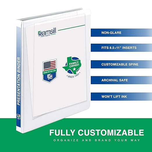 Samsill 0.5 Inch 3 Ring Binder, Made in USA, Economy Round Ring, 100 Sheet - Image 3