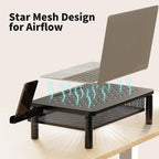 zimilar 2 pack monitor stand riser with metal showing dimensions