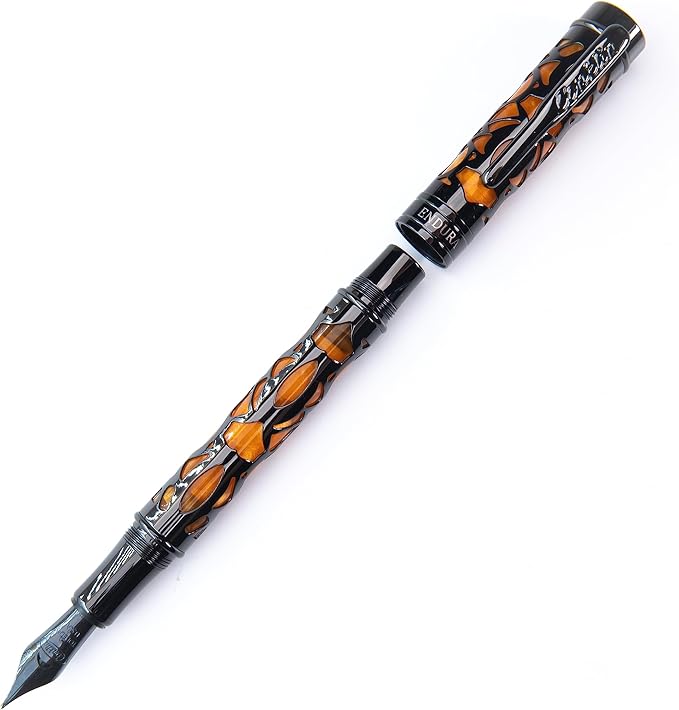 Conklin Endura Deco Crest Fountain Pen in Orange by Conklin