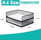 AZFUNN Wire Mesh Letter Trays Paper Tray Desk File Organizer, 2 Pack Stackable - Image 2