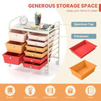 LDAILY 9 Drawer Rolling Storage Cart, Rolling Cart - Image 5