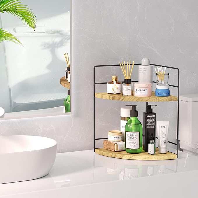 ZGO 2-Tier Bathroom Counter Organizer, Corner and Makeup Organizer - Image 5