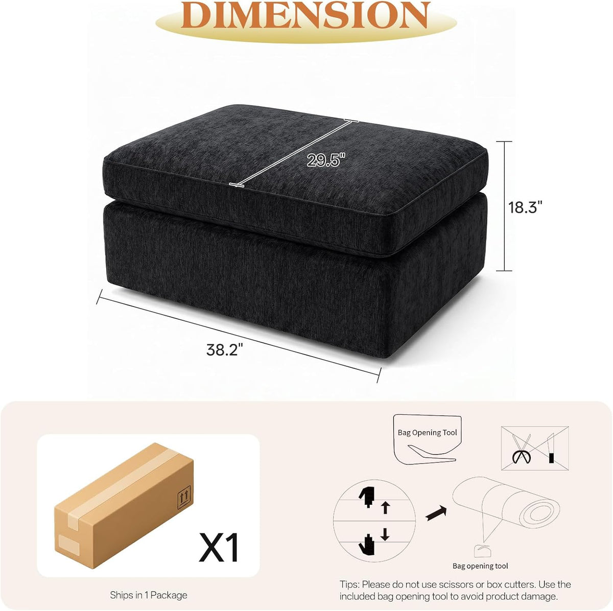 Ottoman Module for Cloud Modular Sectional Sofa