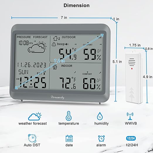 DreamSky Weather Station Indoor Outdoor Thermometer Wireless - Image 7