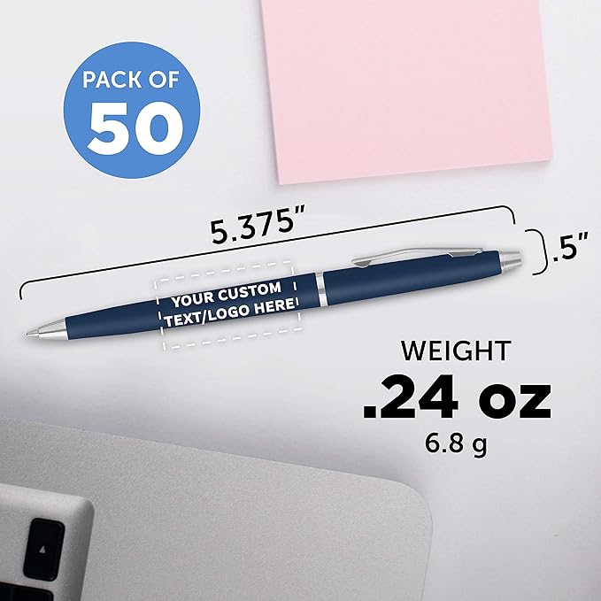 DISCOUNT PROMOS Custom Langham Ballpoint Pens Set of 50, Personalized Bulk Pack - Image 5