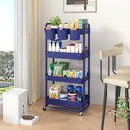 JIUYOTREE 4-Tier Plastic Rolling Storage Cart Utility Cart - Image 4