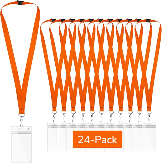 24-Pack Orange Breakaway Lanyards by WEZEBEL