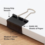 U Brands Binder Clips, Medium 1-1/4" Width, 1/2" Paper Holding Capacity - Image 3