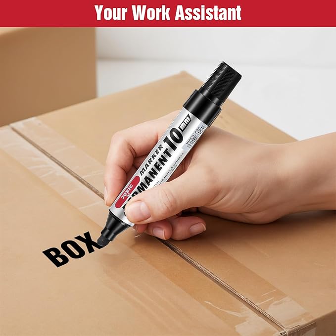 hidyuuoo 30 Pack Jumbo Size Permanent Markers Bulk Permanent Marker Set Chisel - Image 6