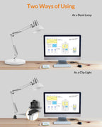 lepower metal adjustable desk lamp with clamp, swing, side view